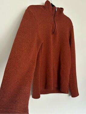 Old Navy Men's Zip-Neck Sweater in Rust
